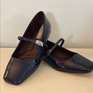 Franco Sarto MaryJane Square-toe Patent Flats-Tinsley